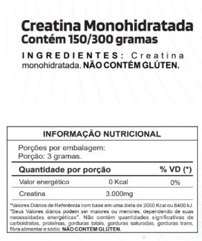 KRATOS - Creatina monohidratada- 300MG (Glútem e Lactose Free)
