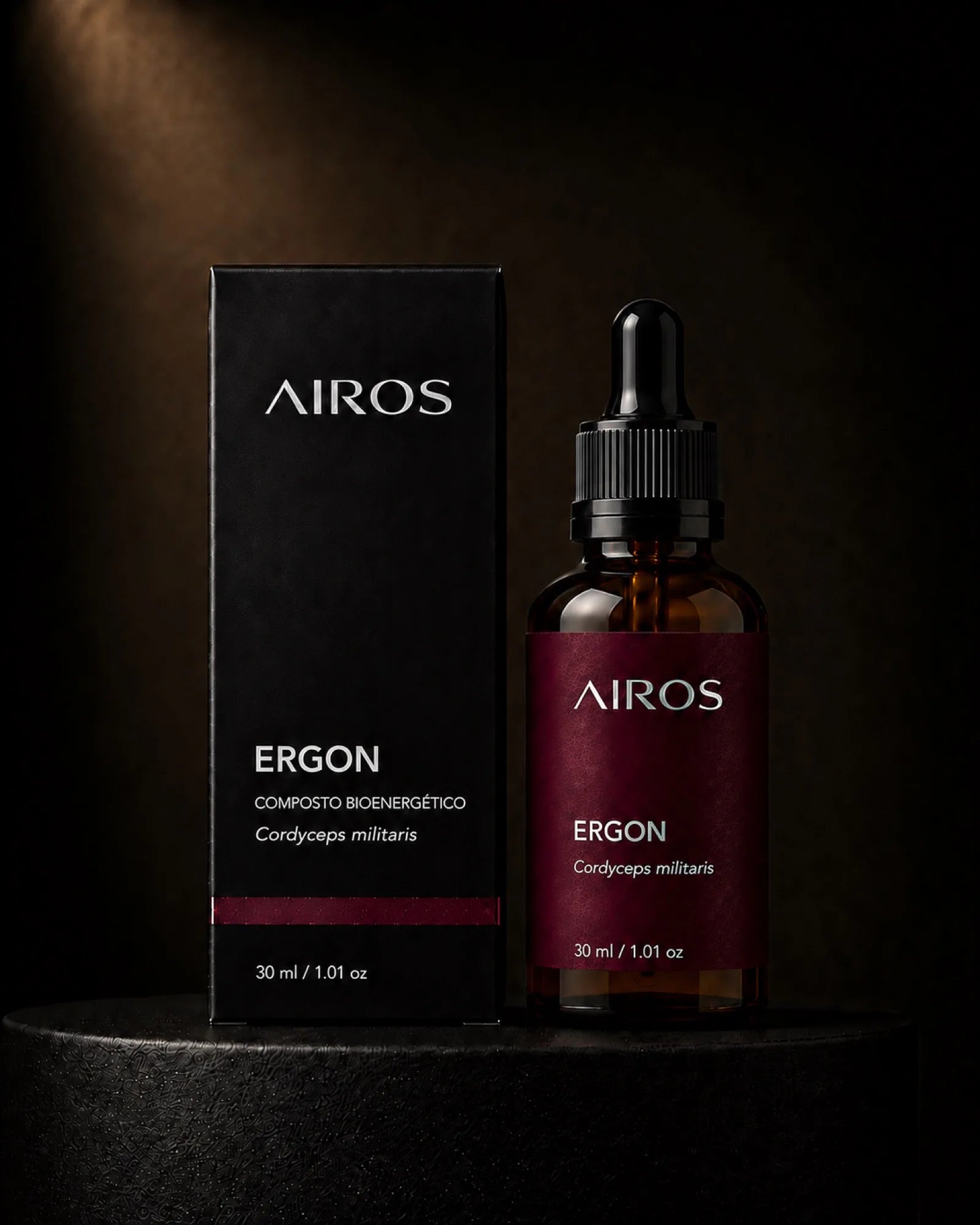 ERGON™ S–03 — frasco e embalagem